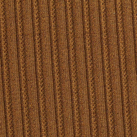 Jacquard Polyester Viscose Stretch Rib Knit Fabric, 260 gsm, 150 cm — Brown