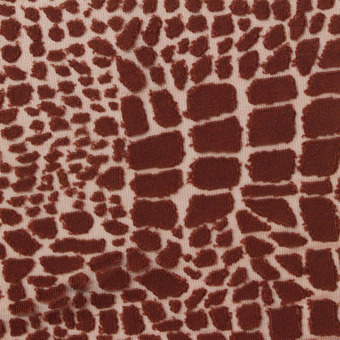 Brown Animal Print Knit, Viscose-Poly