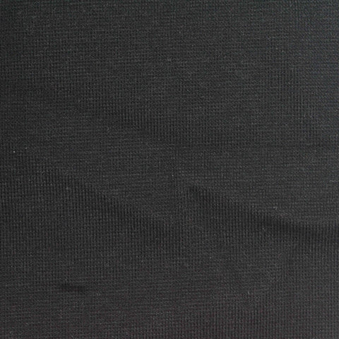 Cotton Stretch Rib Knit Fabric, 360 gsm, 175 cm — Black