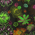 Bright Green Bold-Floral Jersey Knit, Poly-Spandex