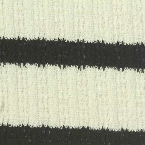 Off-White Horizontal-Stripe Rib Knit, Cotton-Poly