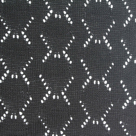 Black Openwork-Diamond Jacquard, Poly-Viscose