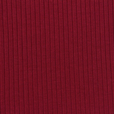 Viscose Stretch Rib Knit Fabric, 230 gsm, 138 cm — Red