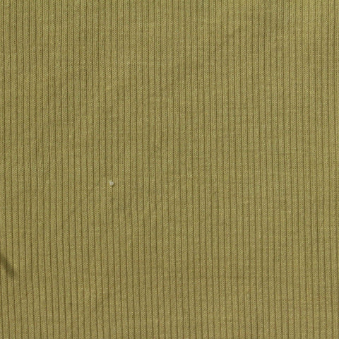 Brushed Polyester Viscose Stretch Rib Knit Fabric, 225 gsm, 125 cm — Khaki