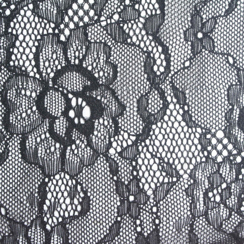 Black Floral Lace, Nylon, 103 gsm
