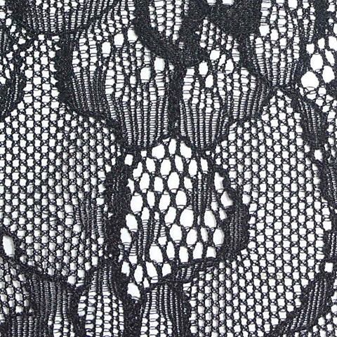 Black Floral Lace, Nylon, 103 gsm