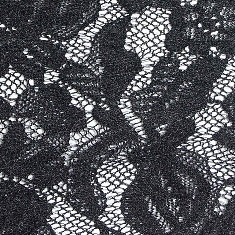 Black Floral Lace, Nylon, 130 gsm