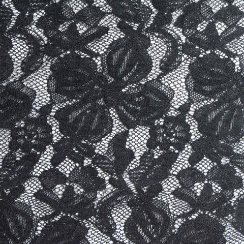 Black Floral Lace, Nylon, 130 gsm