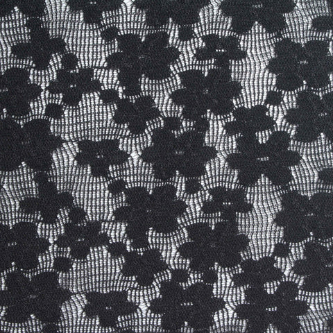 Black Floral Lace, Nylon, 150 gsm