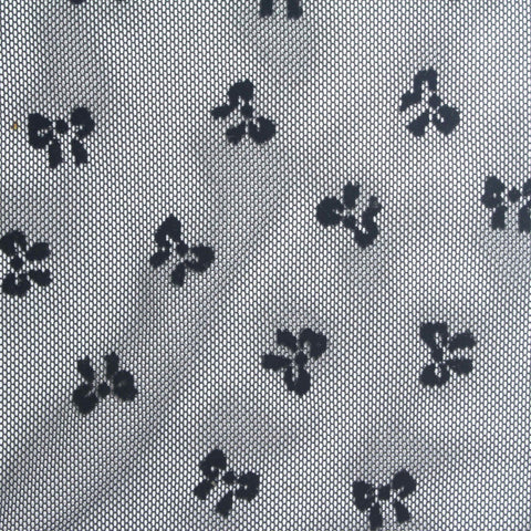 Flocked 100% Stretch Mesh Fabric, 83 gsm, 155 cm — Black