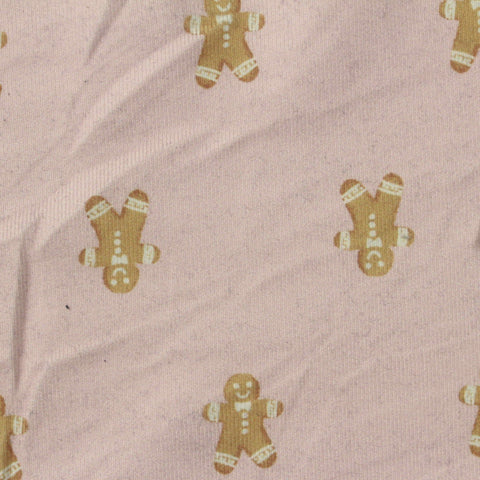 Printed Polyester Stretch Rib Knit Fabric, 240 gsm, 160 cm — Pink
