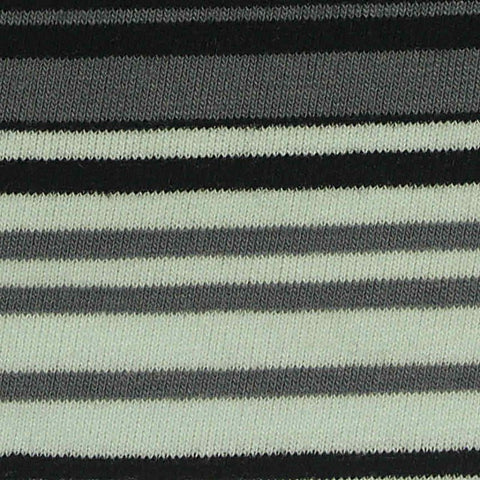 Light Green Horizontal-Stripe French Terry, Poly-Viscose