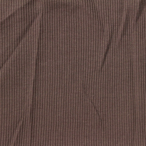 100% Cotton Rib Knit Fabric, 160 gsm, 110 cm — Brown