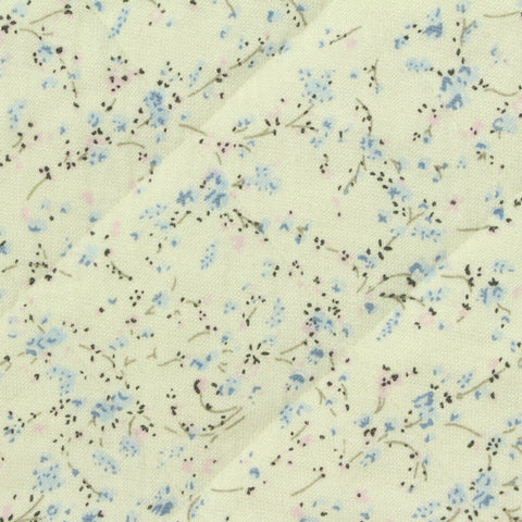 Blue Floral French Terry, Poly-Viscose