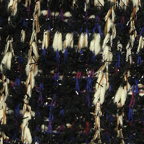 Black Plaid Bouclé, Poly-Cotton, 445 gsm