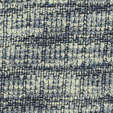 Blue Vertical-Leaf Bouclé, Poly-Cotton