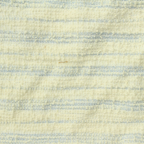 Light Blue Horizontal-Stripe Bouclé, Poly-Cotton