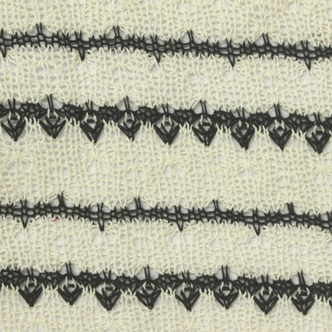 Black Horizontal-Line Chunky Knit, Poly-Cotton
