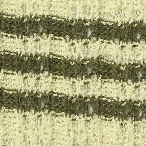Cream Horizontal-Stripe Rib Knit, Poly-Cotton, 288 gsm