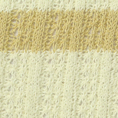 Cream Horizontal-Stripe Rib Knit, Poly-Cotton, 250 gsm, 155 cm