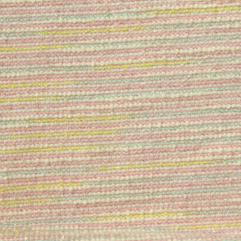 Pink Horizontal-Stripe Bouclé, Poly-Cotton, 281 gsm