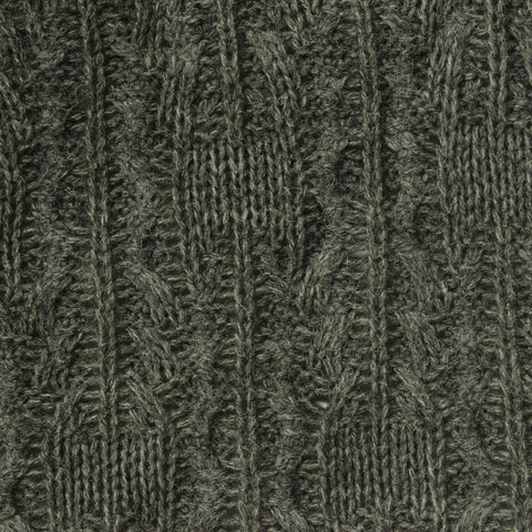 Jacquard Acrylic Polyester Blend Chunky Knit Fabric, 471 gsm, 140 cm — Green