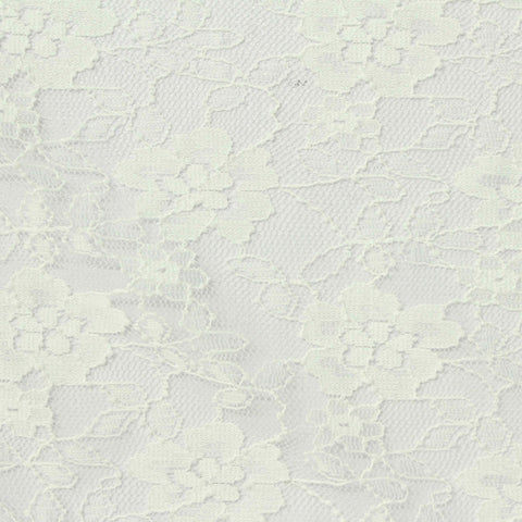 Cream Floral Lace, Polyester, 90 gsm