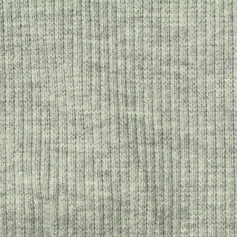 Heather Grey Marl Rib Knit, Cotton-Poly, 340 gsm