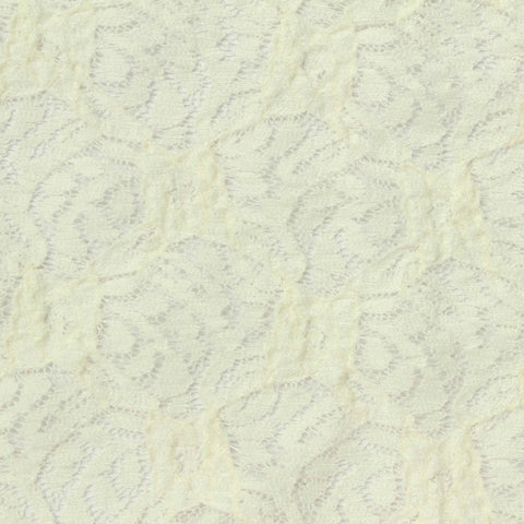 Cream Floral Lace, Polyester, 100 gsm