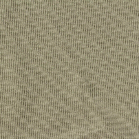 Polyester Cotton Stretch Rib Knit Fabric, 260 gsm, 100 cm — Khaki