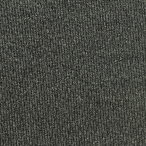 Dark Grey Marl Rib Knit, Poly-Cotton, 403 gsm