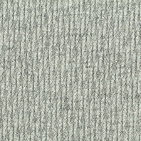 Light Grey Marl Rib Knit, Poly-Cotton, 430 gsm
