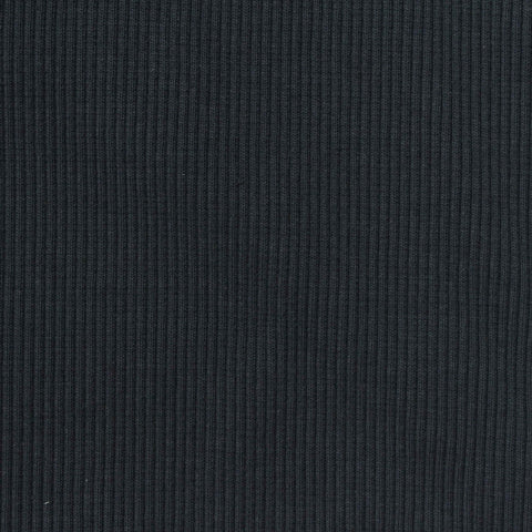 Dark Charcoal Rib Knit, Cotton