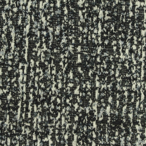 Jacquard Polyester Cotton Stretch Interlock Knit Fabric, 236 gsm, 148 cm — Black