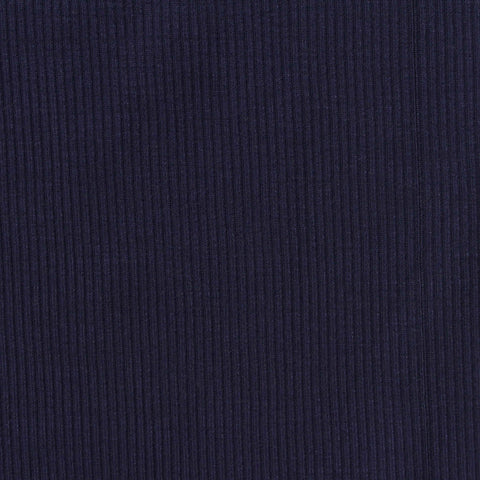 Viscose Stretch Rib Knit Fabric, 230 gsm, 120 cm — Navy