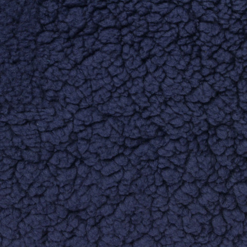 100% Polyester Sherpa Fleece Fabric, 290 gsm, 155 cm — Navy