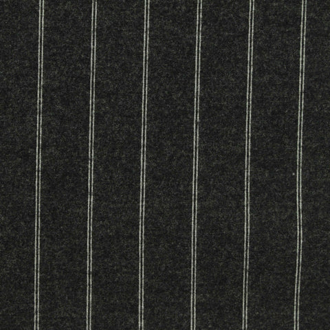 White Vertical-Stripe Ponte Knit, Poly-Viscose, 390 gsm
