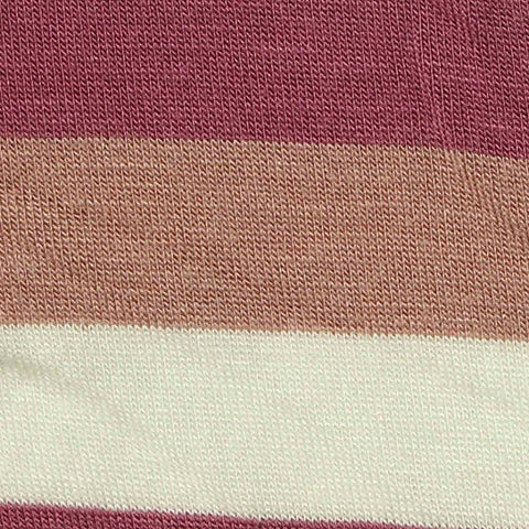 Cream Horizontal-Stripe Jersey Knit, Viscose, 200 gsm, 160 cm
