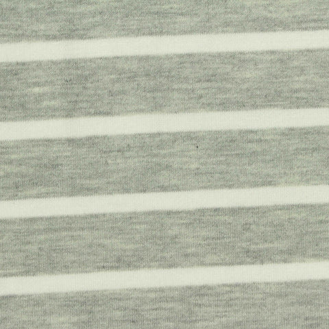 Grey Horizontal-Stripe French Terry, Poly-Viscose