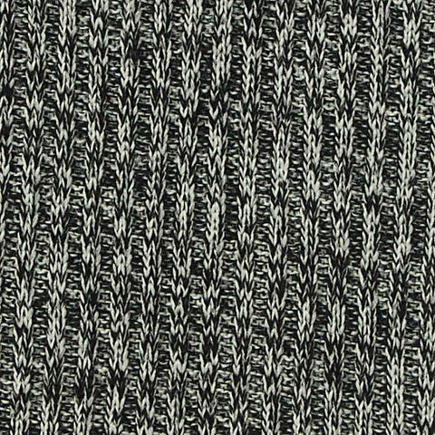 Black Marl Rib Knit, Poly-Viscose, 230 gsm