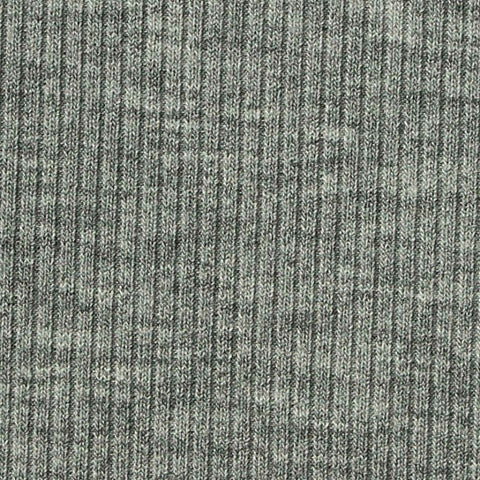Heathered Grey Marl Rib Knit, Poly-Viscose, 290 gsm