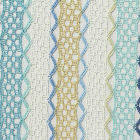 Blue Vertical-Stripe Warp Knit, Polyester, 105 gsm