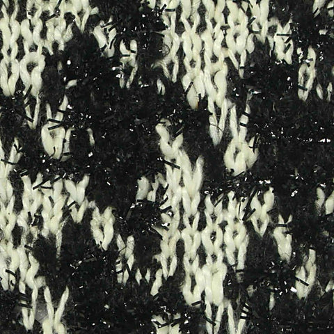 Black Houndstooth Bouclé, Poly-Cotton