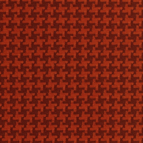 Orange Houndstooth Interlock Knit, Poly-Cotton