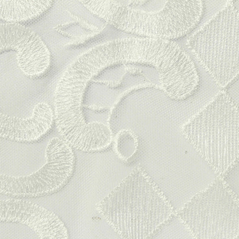 White Geometric-Diamond Knit, Polyester, 100 gsm