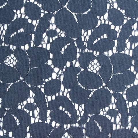 Navy Floral Lace, Cotton-Nylon