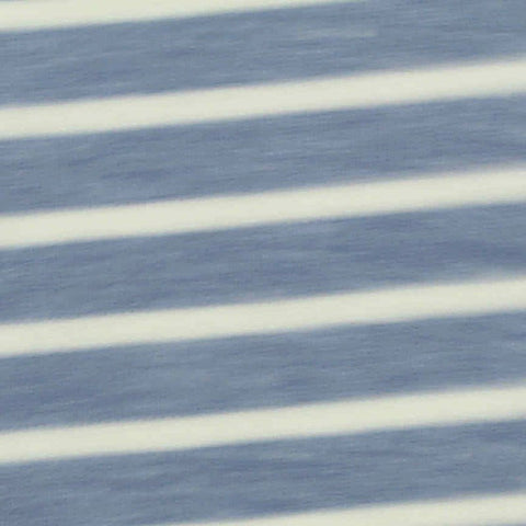 Light Blue Stripes Rib Knit, Poly-Cotton
