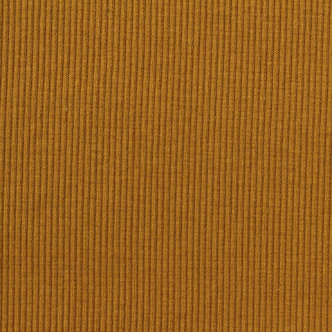 Cotton Stretch Rib Knit Fabric, 310 gsm, 135 cm — Khaki