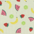 Printed Slub Polyester Cotton Stretch Rib Knit Fabric, 220 gsm, 140 cm — Yellow