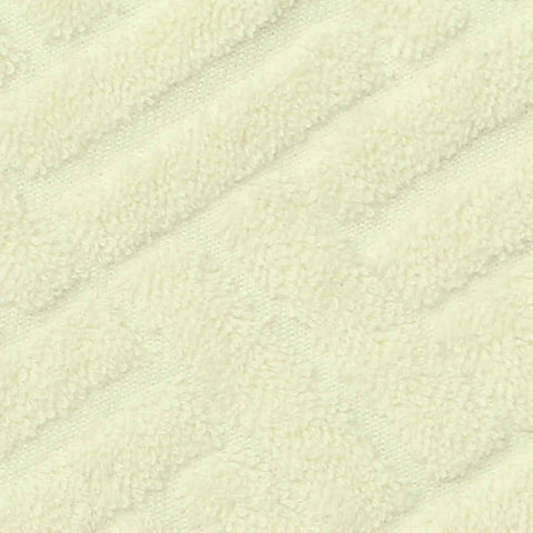 Cream Geometric French Terry, Cotton-Poly